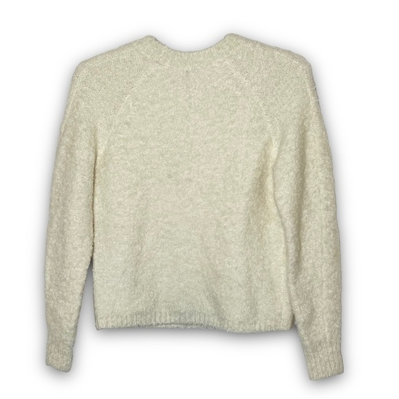 ARITZIA WILFRED FREE Wool Mohair Fuzzy Oversized Ivory Chunky Knit Sweater XXS - Picture 2 of 4